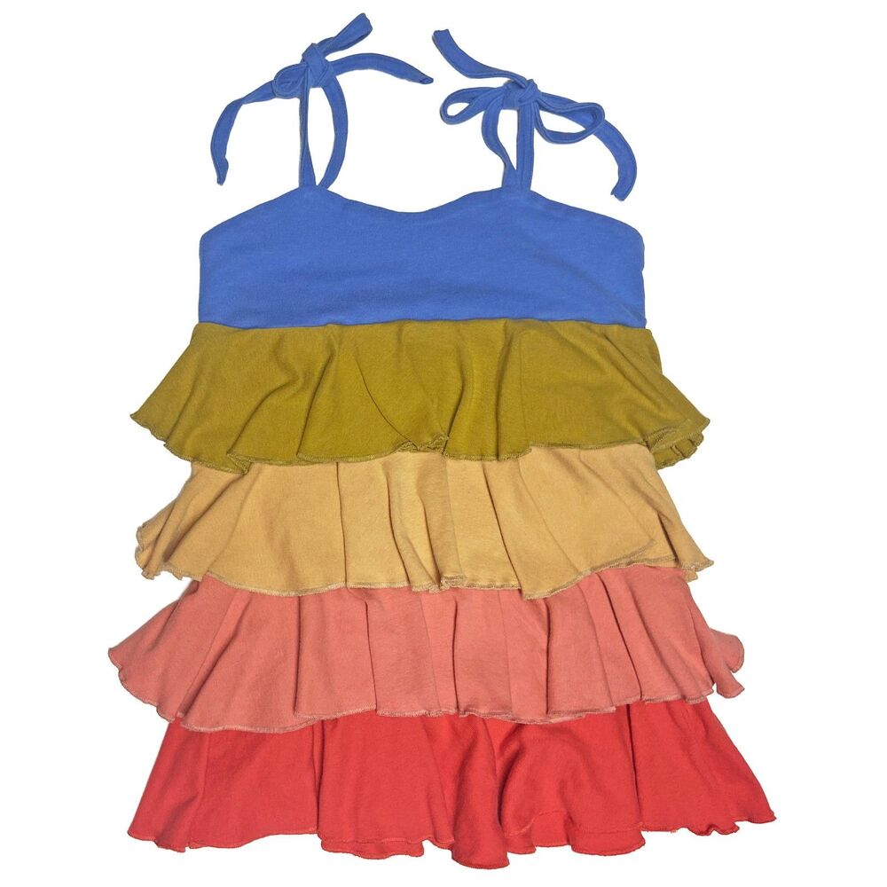 Spiritex Girl's Twirl Dress Size 3T Multicolor Organic Cotton Ruffle Layers